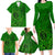 Hawaii Monk Seal and Dolphin Family Matching Long Sleeve Bodycon Dress and Hawaiian Shirt Polynesian Kakau Pattern Green