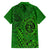 Hawaii Monk Seal and Dolphin Family Matching Long Sleeve Bodycon Dress and Hawaiian Shirt Polynesian Kakau Pattern Green