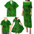 Hawaii Monk Seal and Dolphin Family Matching Puletasi and Hawaiian Shirt Polynesian Kakau Pattern Green