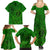 Hawaii Monk Seal and Dolphin Family Matching Summer Maxi Dress and Hawaiian Shirt Polynesian Kakau Pattern Green