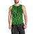 Hawaii Monk Seal and Dolphin Men Tank Top Polynesian Kakau Pattern Green