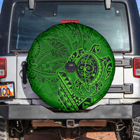 Hawaii Monk Seal and Dolphin Spare Tire Cover Polynesian Kakau Pattern Green LT03 Green - Polynesian Pride