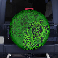 Hawaii Monk Seal and Dolphin Spare Tire Cover Polynesian Kakau Pattern Green LT03 - Polynesian Pride