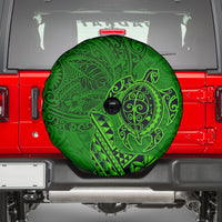 Hawaii Monk Seal and Dolphin Spare Tire Cover Polynesian Kakau Pattern Green LT03 - Polynesian Pride