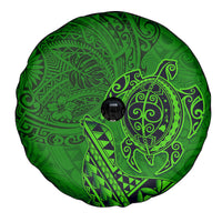 Hawaii Monk Seal and Dolphin Spare Tire Cover Polynesian Kakau Pattern Green LT03 - Polynesian Pride