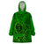 Hawaii Monk Seal and Dolphin Wearable Blanket Hoodie Polynesian Kakau Pattern Green