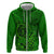 Hawaii Monk Seal and Dolphin Zip Hoodie Polynesian Kakau Pattern Green