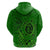 Hawaii Monk Seal and Dolphin Zip Hoodie Polynesian Kakau Pattern Green