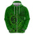 Hawaii Monk Seal and Dolphin Zip Hoodie Polynesian Kakau Pattern Green