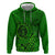 Hawaii Monk Seal and Dolphin Zip Hoodie Polynesian Kakau Pattern Green