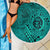 Hawaii Monk Seal and Dolphin Beach Blanket Polynesian Kakau Pattern Turquoise