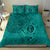 Hawaii Monk Seal and Dolphin Bedding Set Polynesian Kakau Pattern Turquoise