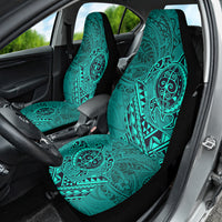 Hawaii Monk Seal and Dolphin Car Seat Cover Polynesian Kakau Pattern Turquoise