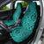 Hawaii Monk Seal and Dolphin Car Seat Cover Polynesian Kakau Pattern Turquoise