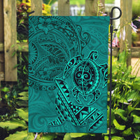 Hawaii Monk Seal and Dolphin Garden Flag Polynesian Kakau Pattern Turquoise LT03 Garden Flag Turquoise - Polynesian Pride