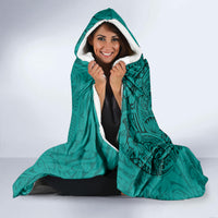Hawaii Monk Seal and Dolphin Hooded Blanket Polynesian Kakau Pattern Turquoise LT03 - Polynesian Pride