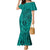 Hawaii Monk Seal and Dolphin Mermaid Dress Polynesian Kakau Pattern Turquoise