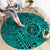 Hawaii Monk Seal and Dolphin Round Carpet Polynesian Kakau Pattern Turquoise