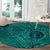 Hawaii Monk Seal and Dolphin Round Carpet Polynesian Kakau Pattern Turquoise