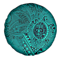 Hawaii Monk Seal and Dolphin Spare Tire Cover Polynesian Kakau Pattern Turquoise LT03 - Polynesian Pride
