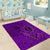 Hawaii Monk Seal and Dolphin Area Rug Polynesian Kakau Pattern Purple