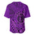 Hawaii Monk Seal and Dolphin Baseball Jersey Polynesian Kakau Pattern Purple