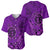 Hawaii Monk Seal and Dolphin Baseball Jersey Polynesian Kakau Pattern Purple