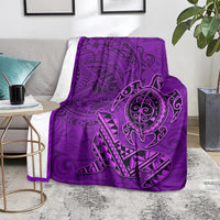 Hawaii Monk Seal and Dolphin Blanket Polynesian Kakau Pattern Purple LT03 - Polynesian Pride