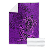 Hawaii Monk Seal and Dolphin Blanket Polynesian Kakau Pattern Purple LT03 - Polynesian Pride