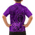 Hawaii Monk Seal and Dolphin Family Matching Long Sleeve Bodycon Dress and Hawaiian Shirt Polynesian Kakau Pattern Purple