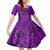 Hawaii Monk Seal and Dolphin Family Matching Off Shoulder Maxi Dress and Hawaiian Shirt Polynesian Kakau Pattern Purple