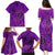 Hawaii Monk Seal and Dolphin Family Matching Puletasi and Hawaiian Shirt Polynesian Kakau Pattern Purple