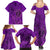 Hawaii Monk Seal and Dolphin Family Matching Summer Maxi Dress and Hawaiian Shirt Polynesian Kakau Pattern Purple