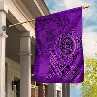 Hawaii Monk Seal and Dolphin Garden Flag Polynesian Kakau Pattern Purple LT03 House Flag Purple - Polynesian Pride