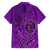 Hawaii Monk Seal and Dolphin Hawaiian Shirt Polynesian Kakau Pattern Purple