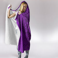 Hawaii Monk Seal and Dolphin Hooded Blanket Polynesian Kakau Pattern Purple LT03 - Polynesian Pride