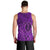 Hawaii Monk Seal and Dolphin Men Tank Top Polynesian Kakau Pattern Purple