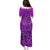 Hawaii Monk Seal and Dolphin Puletasi Polynesian Kakau Pattern Purple