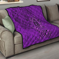 Hawaii Monk Seal and Dolphin Quilt Polynesian Kakau Pattern Purple