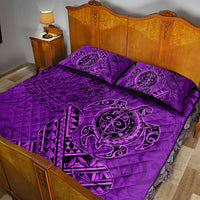 Hawaii Monk Seal and Dolphin Quilt Bed Set Polynesian Kakau Pattern Purple LT03 - Polynesian Pride