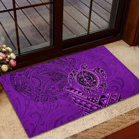 Hawaii Monk Seal and Dolphin Rubber Doormat Polynesian Kakau Pattern Purple LT03 - Polynesian Pride
