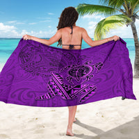 Hawaii Monk Seal and Dolphin Sarong Polynesian Kakau Pattern Purple