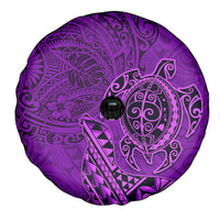 Hawaii Monk Seal and Dolphin Spare Tire Cover Polynesian Kakau Pattern Purple LT03 - Polynesian Pride
