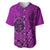 Hawaii Monk Seal and Dolphin Baseball Jersey Polynesian Kakau Pattern Pink