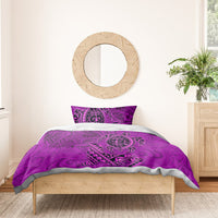 Hawaii Monk Seal and Dolphin Bedding Set Polynesian Kakau Pattern Pink LT03 - Polynesian Pride
