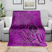 Hawaii Monk Seal and Dolphin Blanket Polynesian Kakau Pattern Pink LT03 - Polynesian Pride