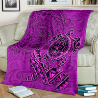 Hawaii Monk Seal and Dolphin Blanket Polynesian Kakau Pattern Pink LT03 - Polynesian Pride