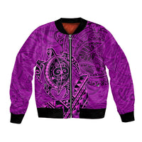 Hawaii Monk Seal and Dolphin Bomber Jacket Polynesian Kakau Pattern Pink LT03 Unisex Pink - Polynesian Pride
