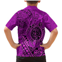 Hawaii Monk Seal and Dolphin Family Matching Mermaid Dress and Hawaiian Shirt Polynesian Kakau Pattern Pink