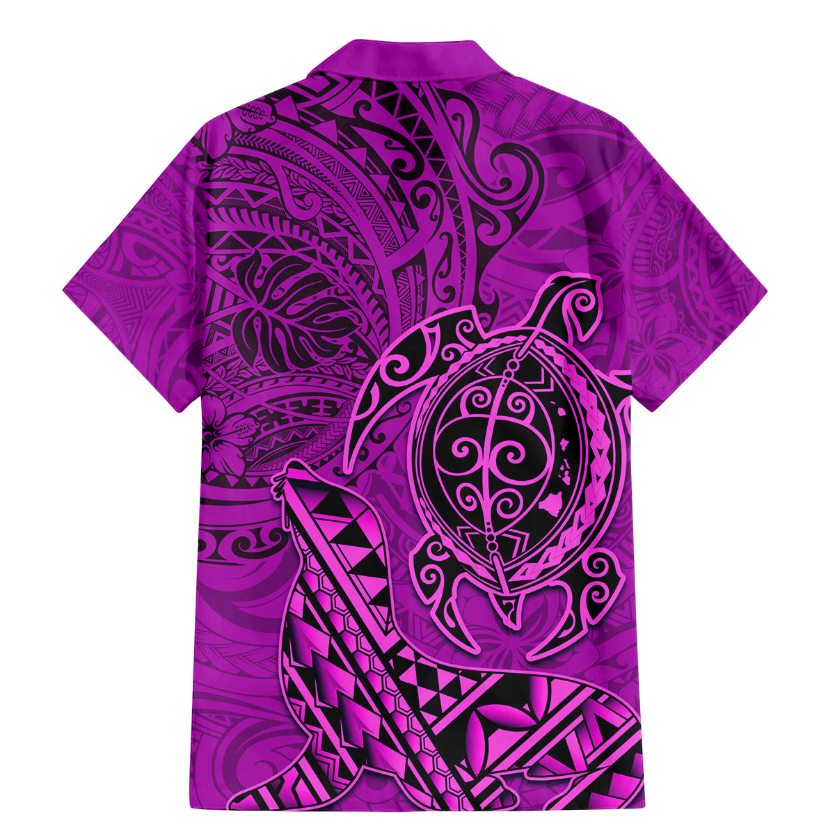 Hawaii Monk Seal and Dolphin Family Matching Mermaid Dress and Hawaiian Shirt Polynesian Kakau Pattern Pink